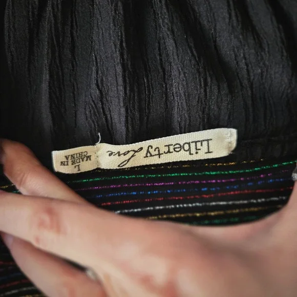 Vintage Y2K Liberty Love Black Ruffle Spaghetti Strap Smocked Waist Mini Dress - Picture 7 of 7